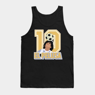 El Pelusa - Diego Maradona Head Juggle Portrait - Number 10 Tank Top